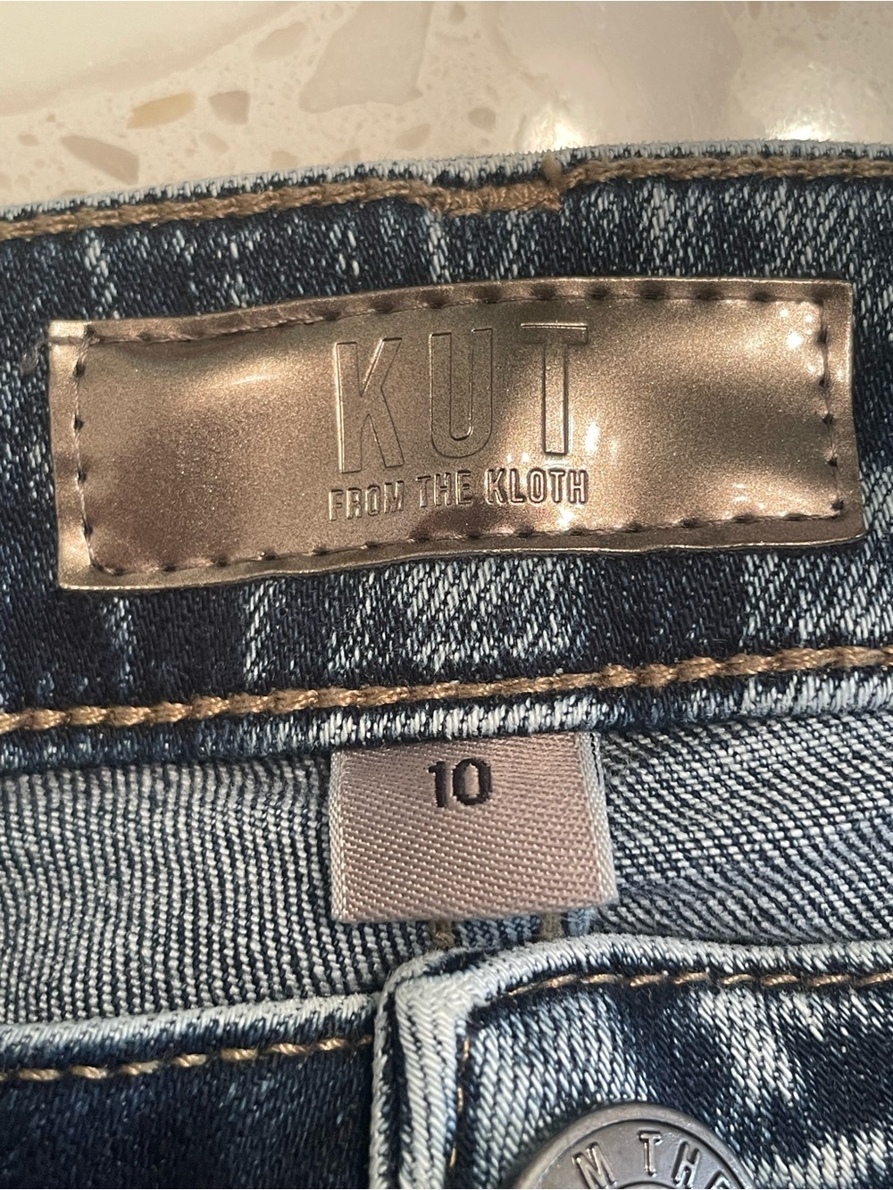 Kut from the Kloth High Rise “JEAN” Wide Leg Jeans Size 10 Distressed - Picture 5 of 6